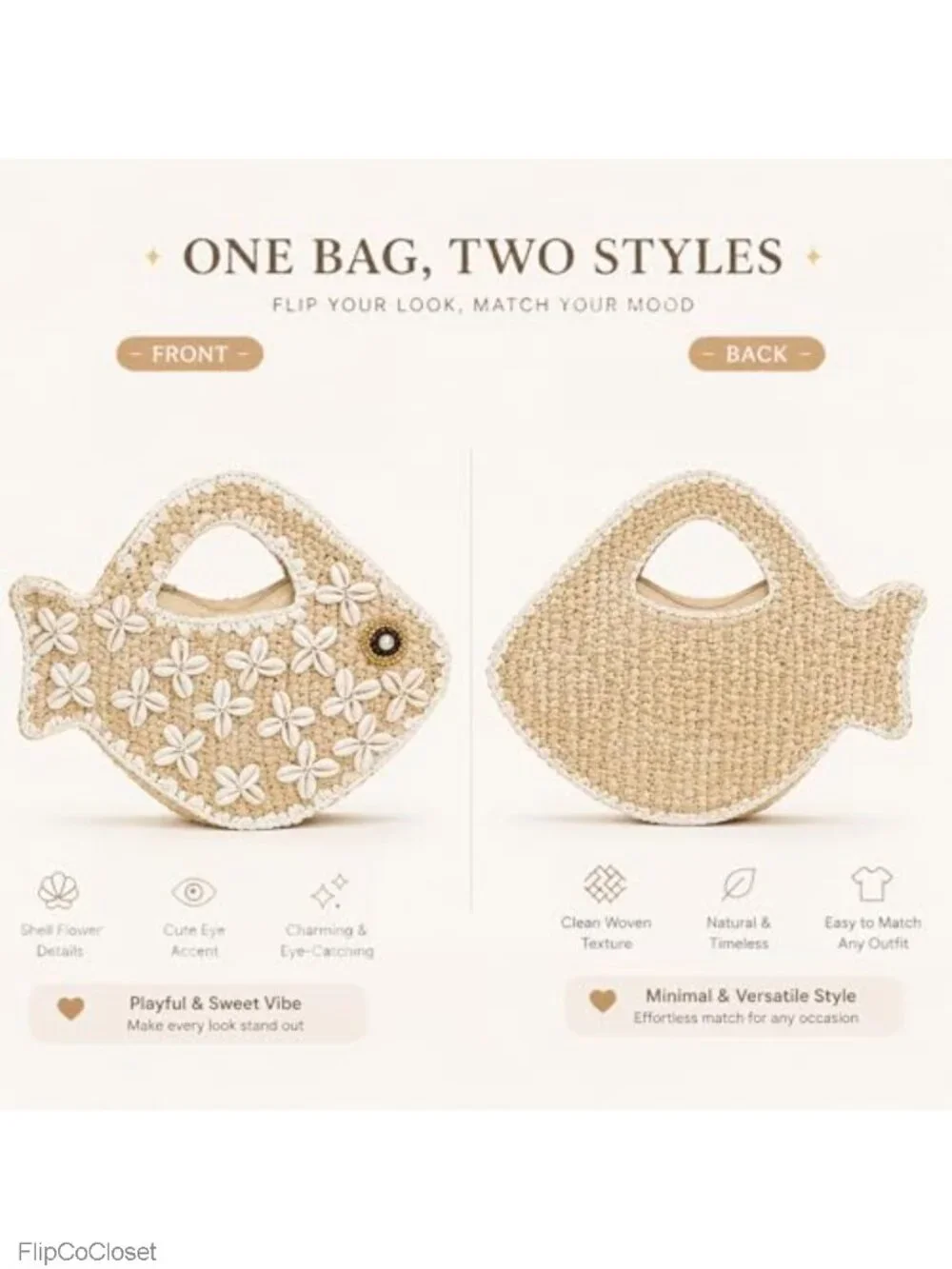 Straw Woven Fish Shaped Clutch Handbag Mini Novelty Tote